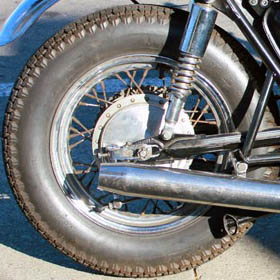 Honda CB750 with Harley rear rim
